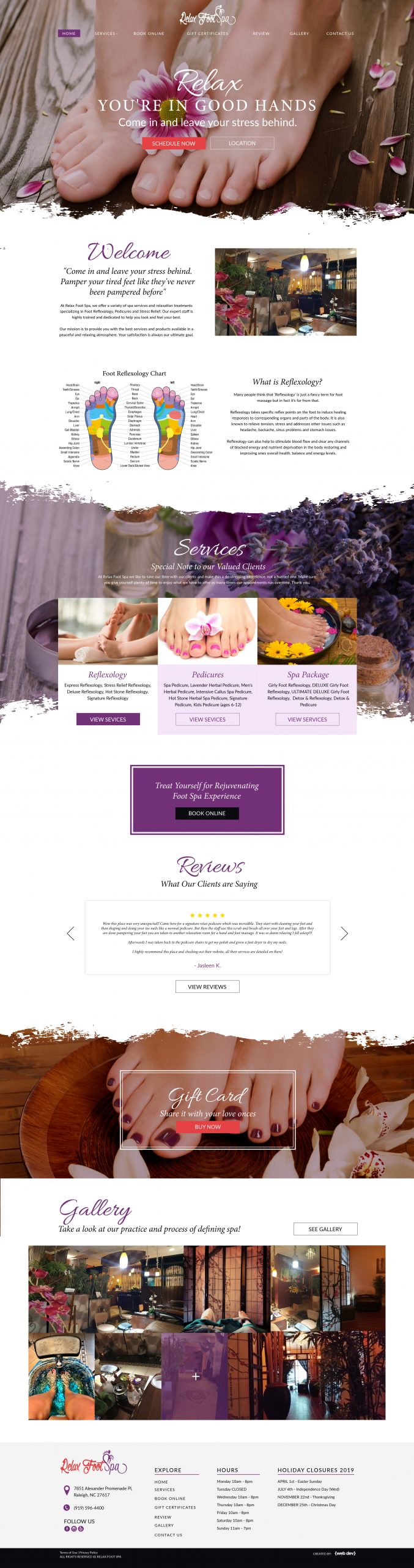 Massage Spa Website design by wordpress