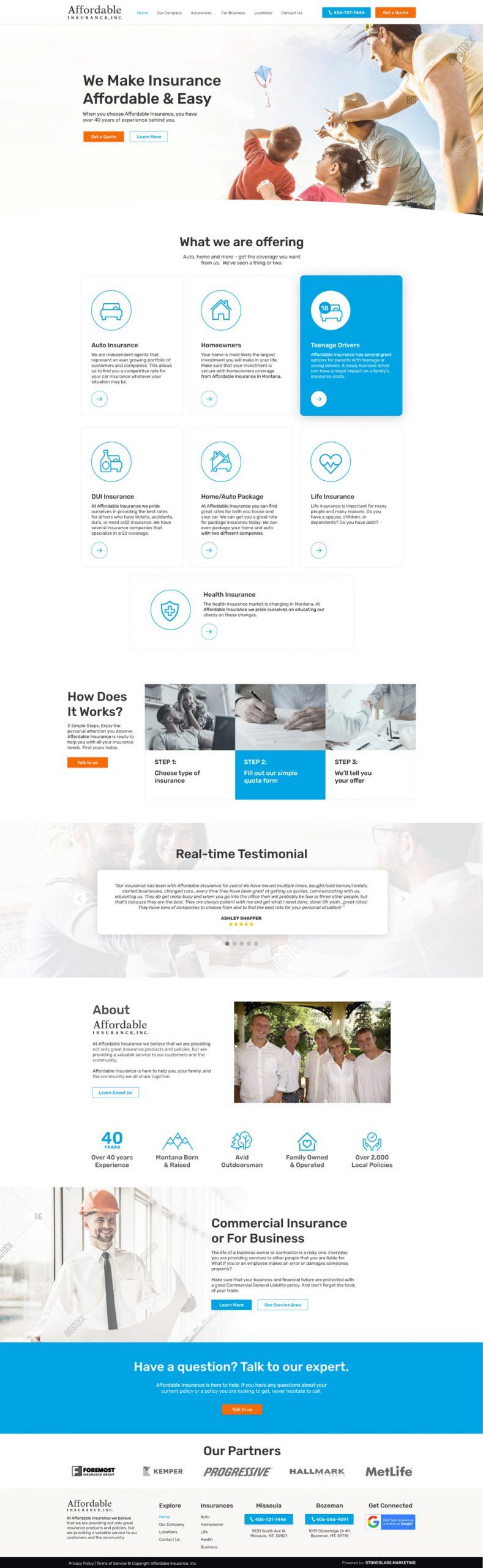 Website for Insurance company
