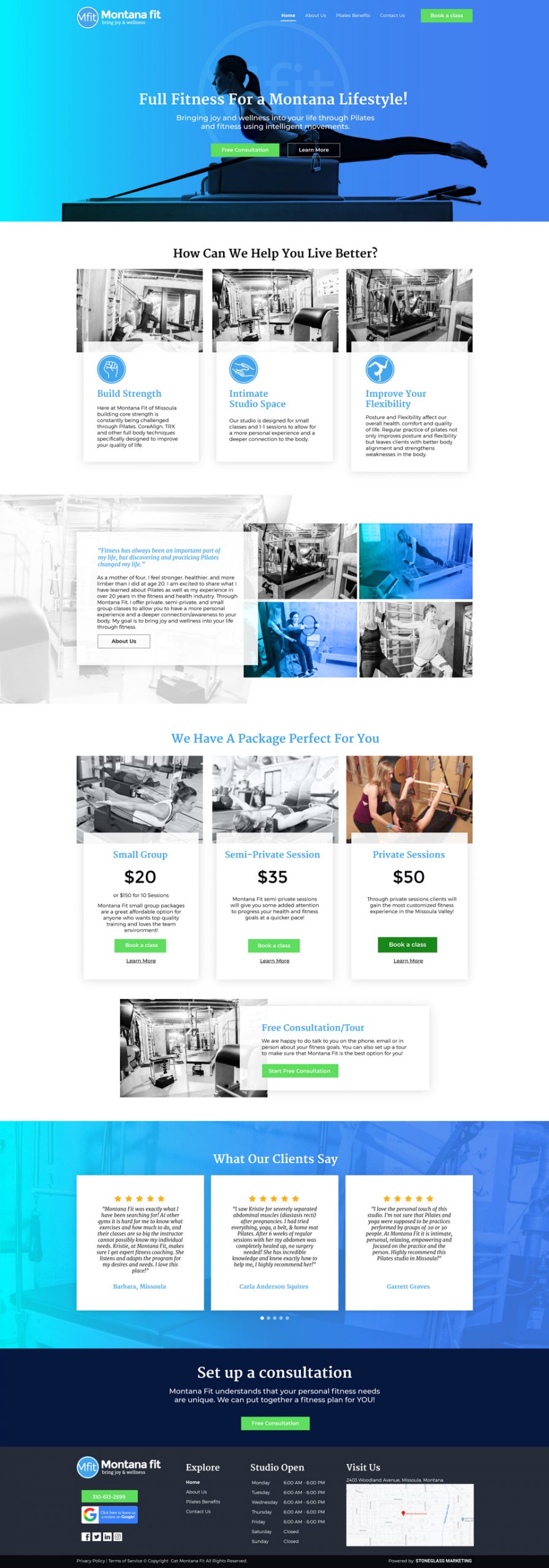 Website design for Fitness business