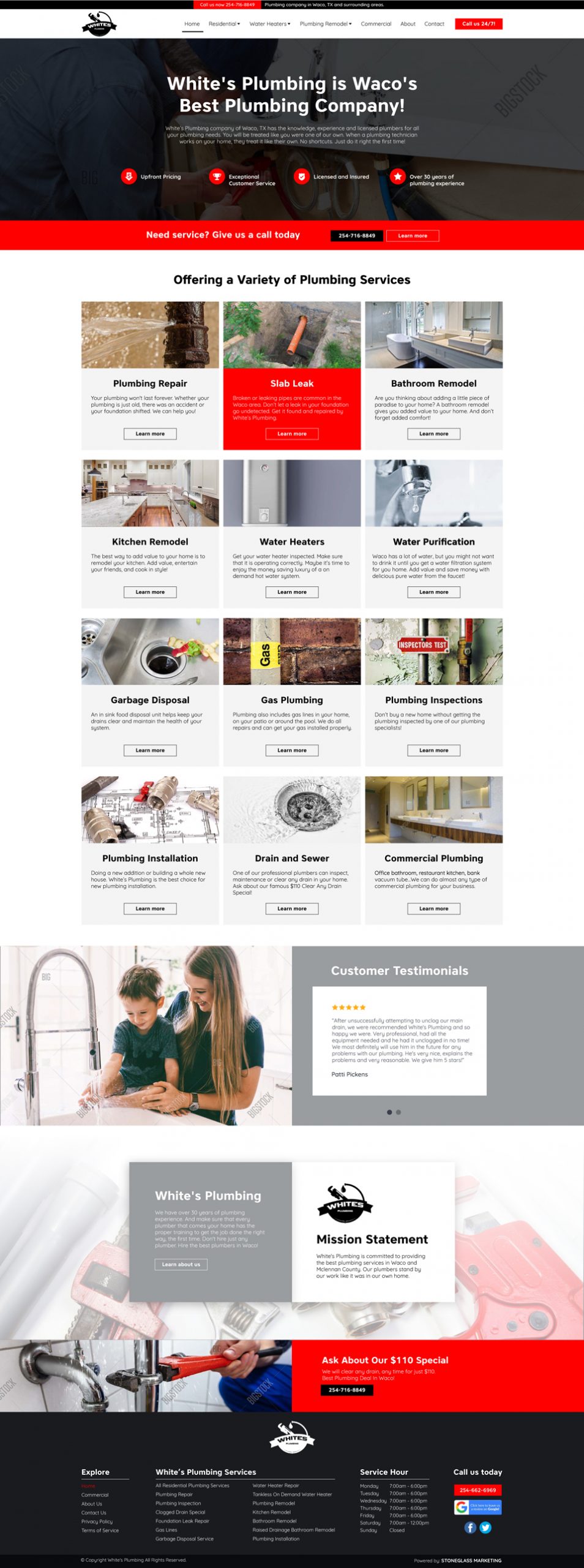 Website design for plumbing